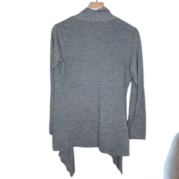 EILEEN FISHER Linen Blend Drape Front Open Cardigan - Picture 3 of 5